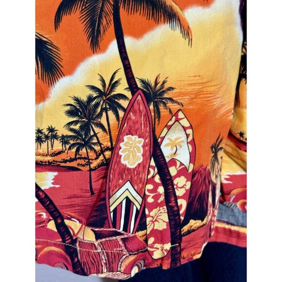 Royal Creations Hawaiian Shirt Men XL Tropical Palm Trees Cars Surf Boards - Picture 6 of 8